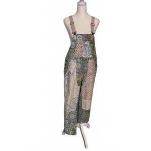 New Pilcro By Anthropologie The Wanderer Floral Patchwork Overalls Size 28P